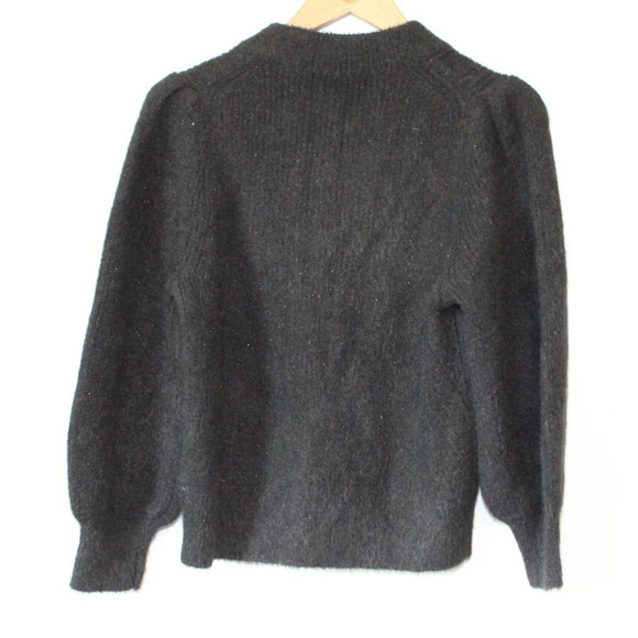 Madewell Eaton Puff Sleeve Pullover Sweater Black Women's Size Medium H13972 - Picture 9 of 12